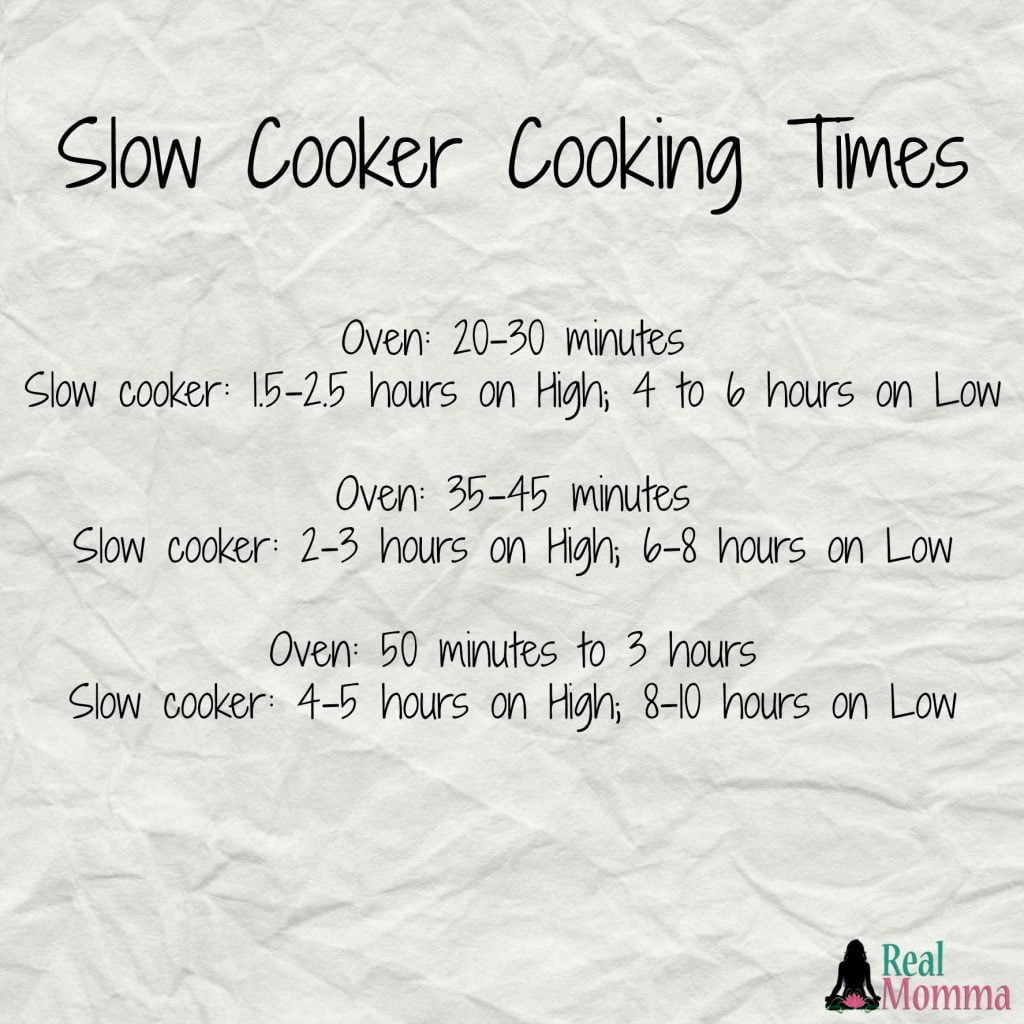 Slow Cooker Cooking Times