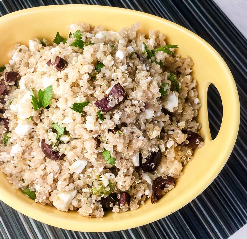 Quick and Easy Mediterranean Inspired Quinoa Salad