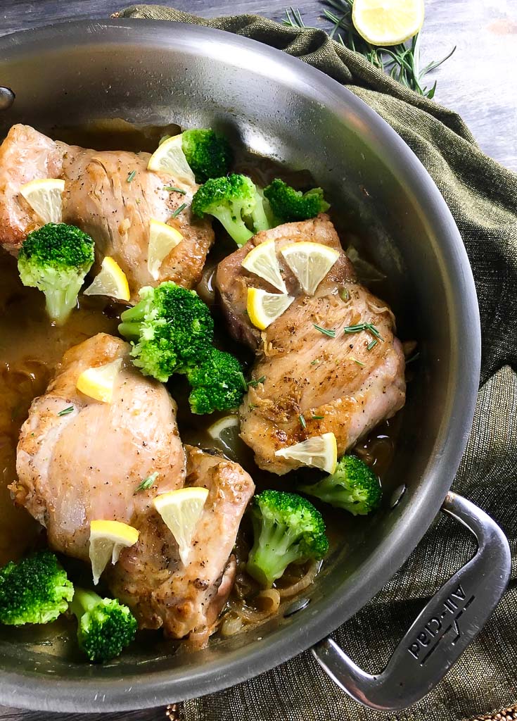 One Pan Lemon Rosemary Chicken Thighs with Broccoli 1 of 4