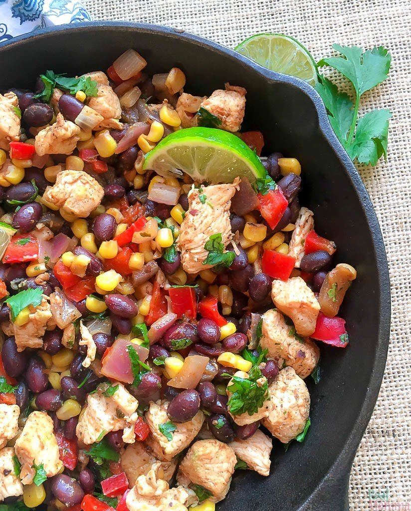 Chicken and Black Bean Burrito Skillet Recipe