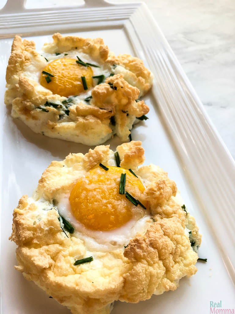 Cloud Eggs with Asiago Cheese Chives