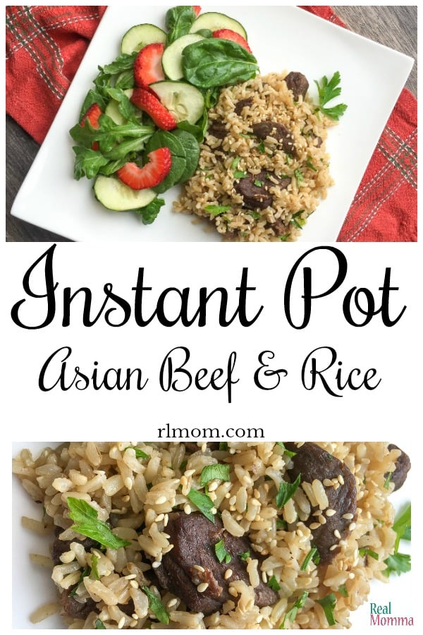 Quick and Easy Instant Pot Asian Beef and Rice. This one pot meal is a go to for our family because it is simple to make and full of flavor.